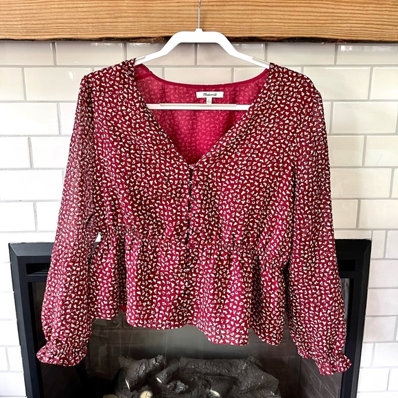 Madewell Tops - Madewell Maroon Blouse
